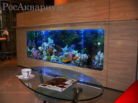 Ресепшн со встроенным аквариумом изготовленным под заказ